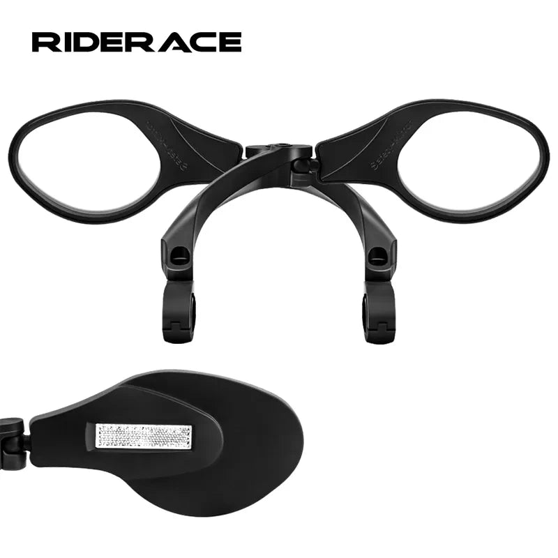 RIDERACE Rearview Mirror Convex Wide Angle Adjustable MTB Bike Handlebar Rear View Mirror Clear Wide Range Back Sight Reflector