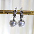 E2210 11-12mm DIY Natural Freshwater Pearl Charm Earrings Mounting Accessory 925 Sterling Silver Gold Plated  Jewelry for Women