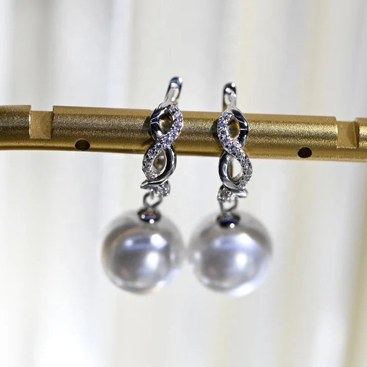 E2210 11-12mm DIY Natural Freshwater Pearl Charm Earrings Mounting Accessory 925 Sterling Silver Gold Plated  Jewelry for Women