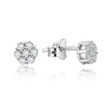 Silver925 Minimalist Floral Earrings for Women 925 Sterling Silver Poliva Flower Zircon with Diamond for Gift Occasions