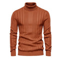 Men's Solid Color Custom logo Turtleneck Long-sleeved Pullover Knitwear for Autumn and Winter High Neck Sweater for Male