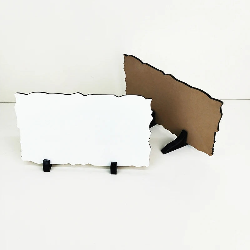 Sublimation Slate Wood Photo Block Rectangle Rock Shape Photo Frame with Photo Stands