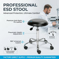 Modern Antistatic Black Blue Height Adjustable ESD PU Leather Chair Stools Industrial Cleanroom Hospital Workshop Laboratory