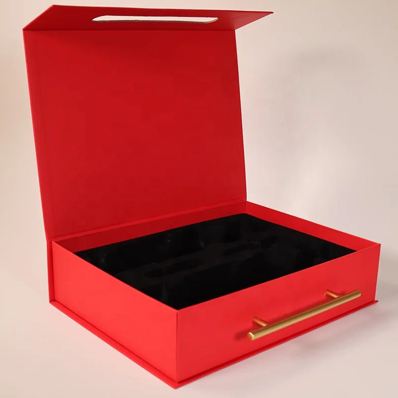 Custom Red Paperboard Earrings Necklaces Organizing Storing Box Large Capacity Display Jewelry Boxes