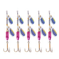 Newup Double Sequin Plastic & Metal Artificial Hard Bait Fishing Spinner Lure Bait 9.5CM 10G with Hooks for Lake & Ocean Use