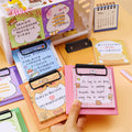 Metal Clip Note square Color Page Portable Painting Sticky Notes Creative Stationery 1652
