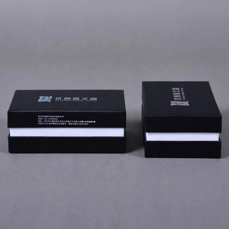 Custom Logo Rigid Paper Denture Mold Storage Box with Sponge Matt Lamination and Embossing for Dental Lab for Medicine Storage