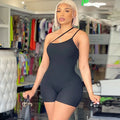 New Fashion Women's Suit Solid Color Slim Jumpsuit Oblique Shoulder Tights Backless Hollow Jumpsuit