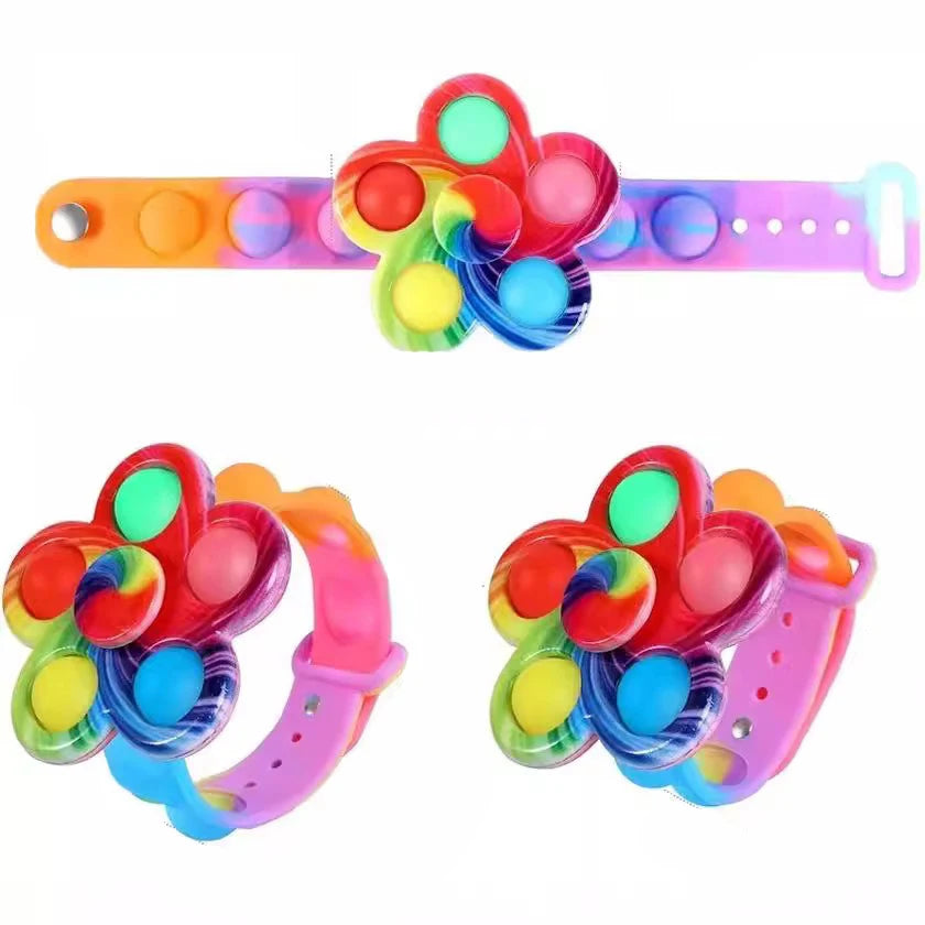 LED Light up Fidget Spinner BraceletsStress Relief Magnetic Rings Camouflage Glow in Dark Spinner Fidget Rings Party Supplies