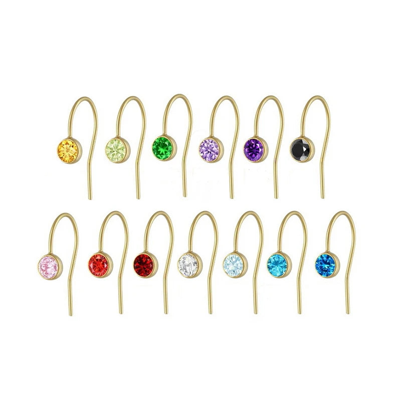 Fashion 14k Gold Filled 3A Zircon Bezel Earring Hooks for Jewelry Making
