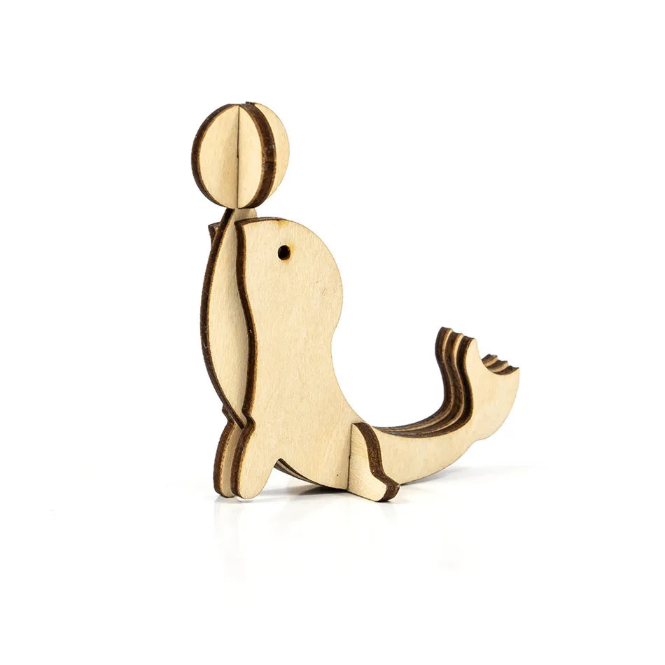 DIY 3D Wood Puzzles for Kids 20 Cents Laser Cut Penguin Shape Assembly Model Handmade Engraving Toy