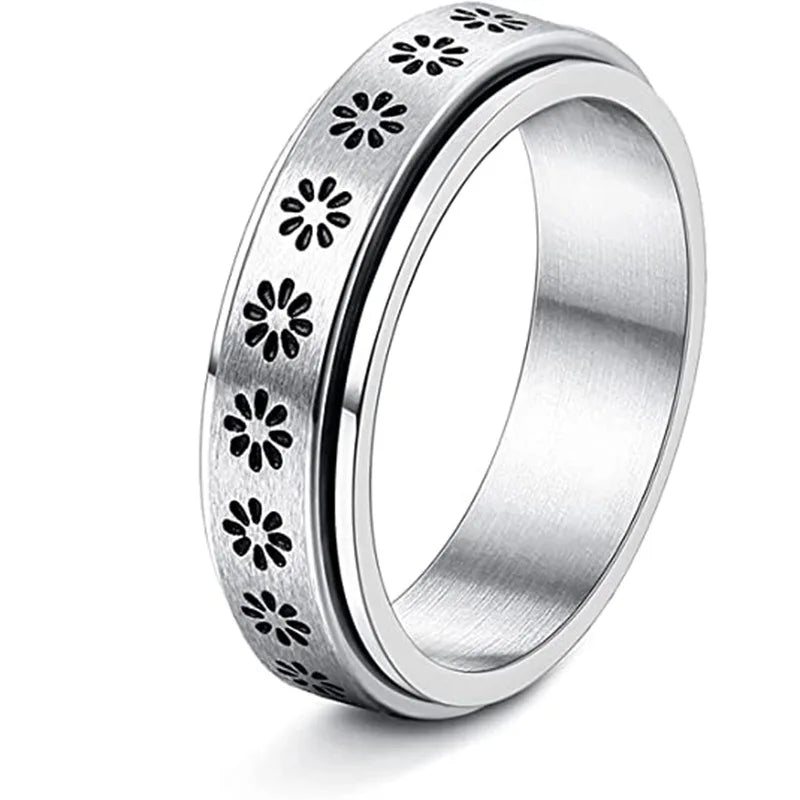 Stainless Steel Spinner Rings for Anxiety Fidget Band Rings for Women Wave Ring Celtic Stress Relieving Reduce Anxiety