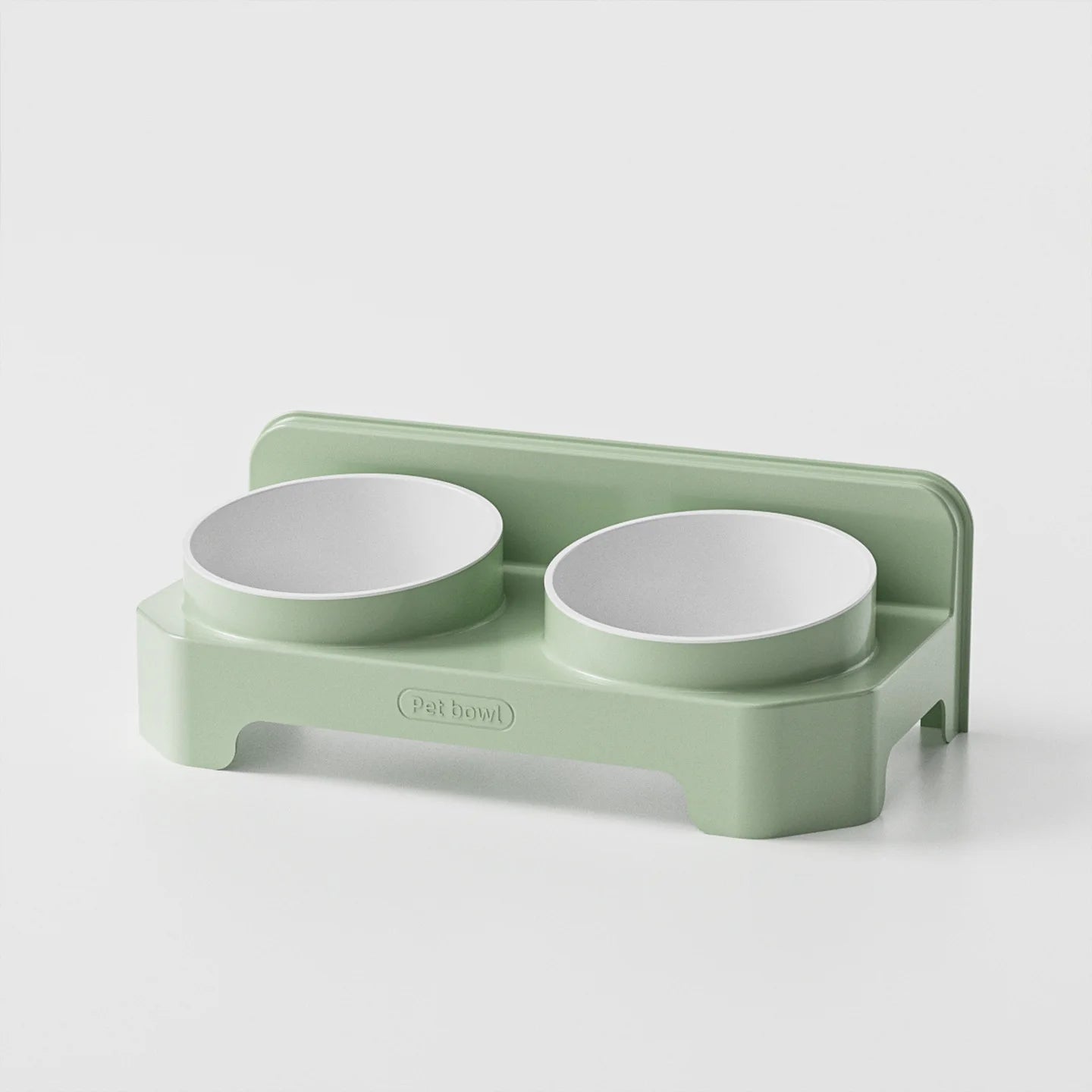 Simple Plastic Anti-knock Anti-splash Deepening Leak-Proof Double Pet Bowl for Cats & Dogs