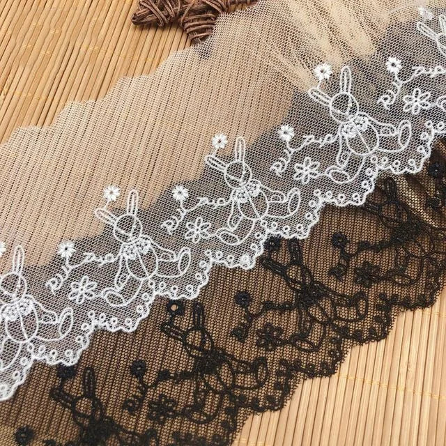 Stylish Rabbit Pattern Embroidery Water-soluble Lace Trimmings Garment DIY Accessories