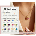 EManco Stainless Steel Gold Plated 12 Zodiac Signs Birthstone Necklace Set DIY Pendant Necklace Link Classic for Anniversary