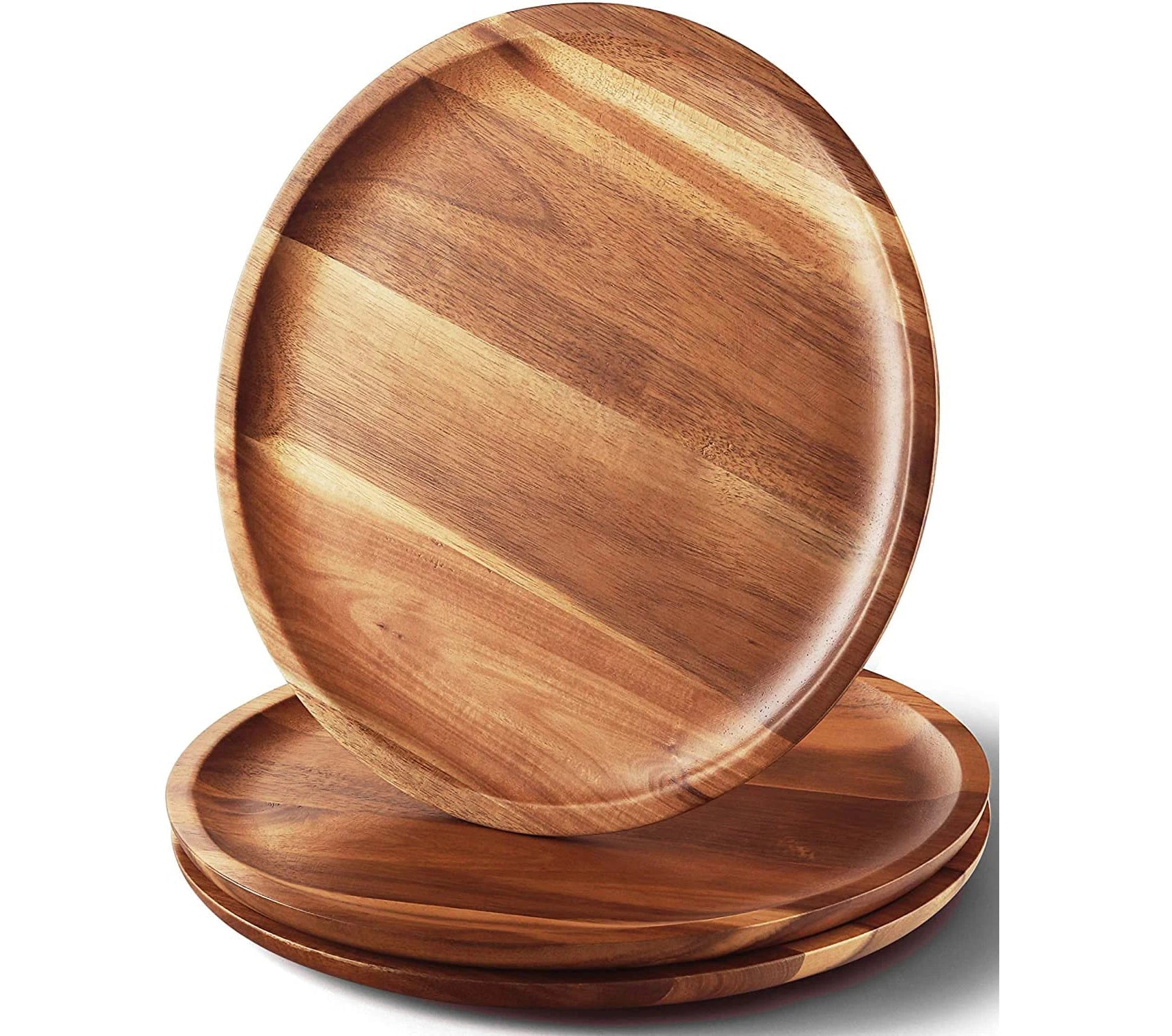 Natural Acacia Wood Tray/Platters Eco-Friendly Cheese Plate and Dish Set for Serving