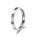 ShuoyeW 3MM Stainless Steel Ring Silver Rose Gold Black Blue Stackable Plain Basic laser logo Stainless Steel Ring Finger Rings