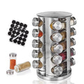 Round Carousel Spice Rack Tower Revolving Salt Pepper Spice Racks Jars for Spices Stainless Steel Kitchen Customized Logo Sliver