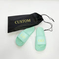 Spring Summer Custom Printed Design logo Fashion Wholesale Home Spa Sport Slider Dust Bag Sandals Unisex slippers