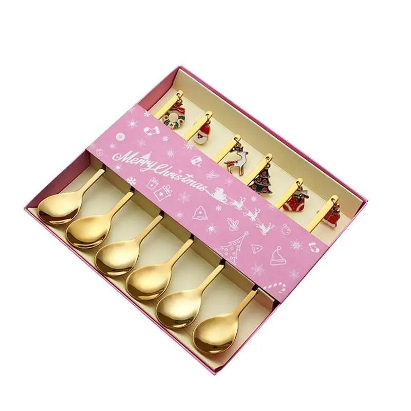 Mixing Stirrer Stainless Steel Christmas Coffee Spoon Ice Cream Soup Sugar Dessert Teaspoons MegaBDM