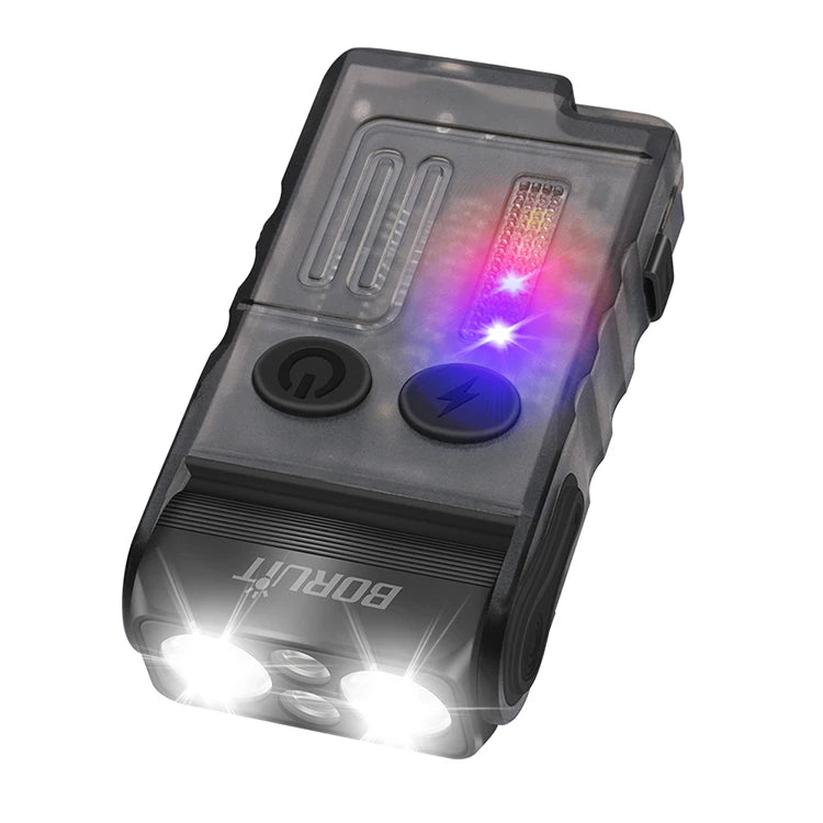 Boruit V20 Small Powerful Flashlight 1000lm with Rechargeable Magnetic 180 Degree Head Swivels Torch