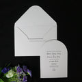 Custom Black Text Elegant Wedding Paper Invitation Cards with Arch Shape Embossed Logo Envelopes Christmas Music Style Souvenirs