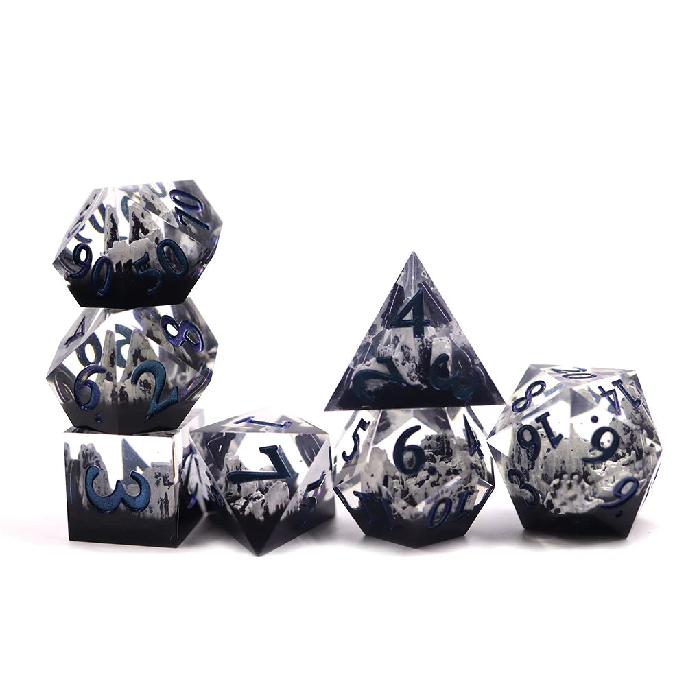 Game Dice Sets Dnd Polyhedral Resin vapor sharp Edge Dice