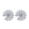 2023 New 925 Sterling Silver Moissanite Diamond Small Chrysanthemum Cute Stud Earrings for Women Lady Girls Children