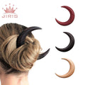 Hand Carved Crescent Moon Hair Fork for Women Wooden Moon Hairpin Hair Comb Styling Tool Moon Barrette Hair Stick for Women Girl