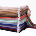 Wholesale of Fashionable New Gauze Scarves Fashionable Pearl Chiffon Straps Lace Headscarves Hijab