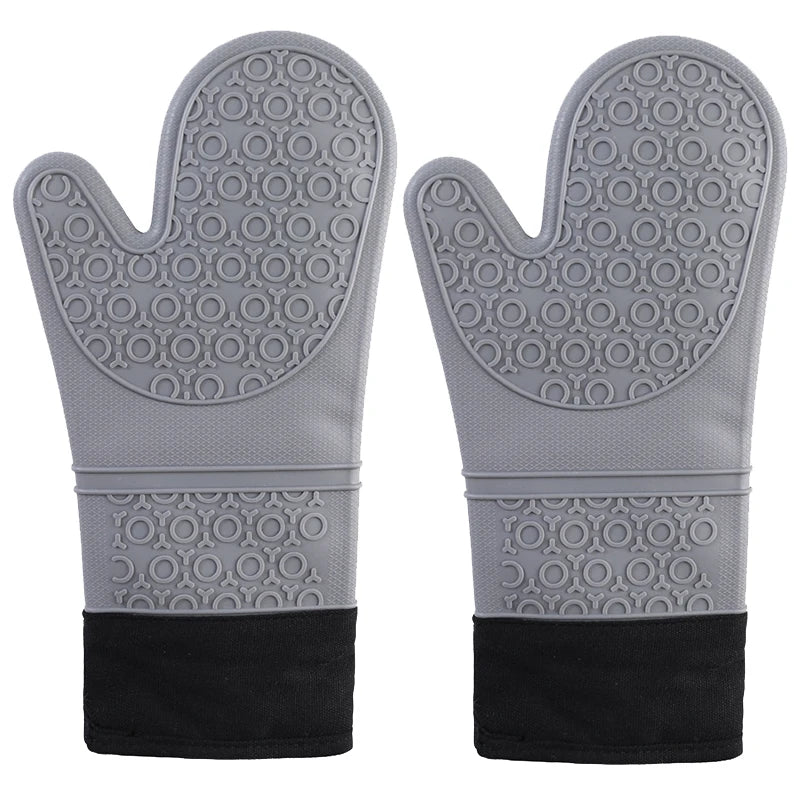 Custom Silicone Hand Gloves Heat Resistant Silicone Oven Mitts Food Grade Kitchen BBQ Silicone Baking Gloves for Kitchen