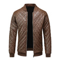 Wholesale Coated PU Leather Motorcycle Brown Black Varsity Bike Jacket with Stand Collar Waterproof & Windproof
