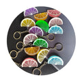Jelly Candy Color 50mm Orange Slices 3D Resin Fruit Model Dollhouse Toy Key Ring Making Phone Case Jewelry Making