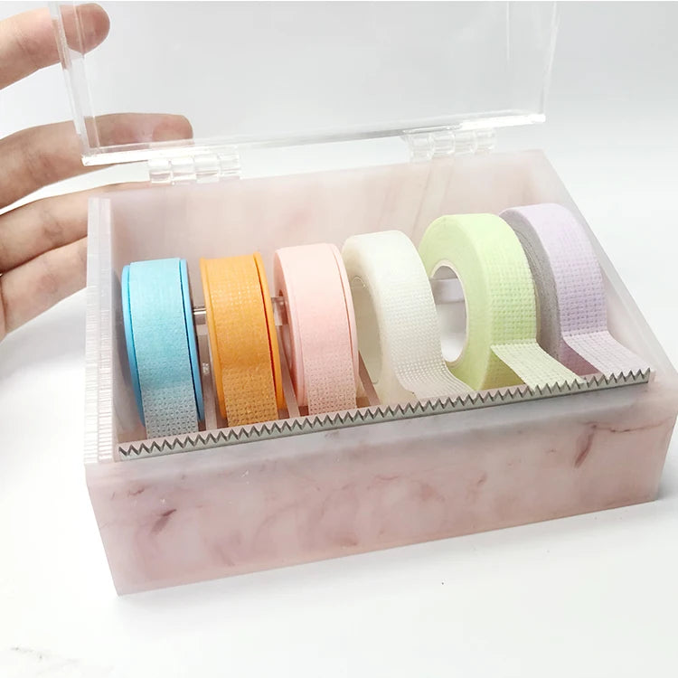 Wholesale Dustproof Eyelash Tape Cutter Acrylic Multi-Grid Tape Storage Box Lash Extension Tape Storage Dispenser Tools