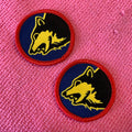 Private logo Thick Fabric Merrow Border Woven Patchexcellent Quality School Suits Knitting Woven Label Badge