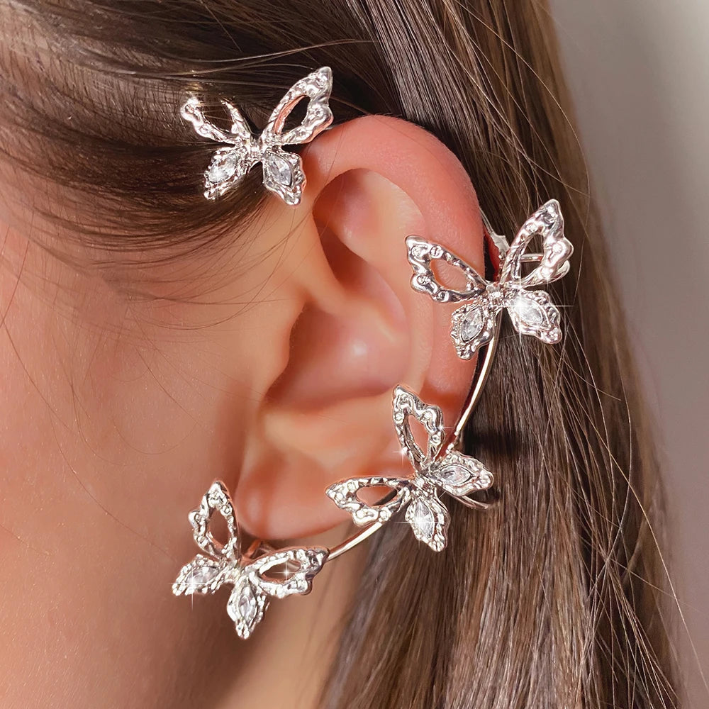 VKME New Women Jewelry Fashion Zircon Butterfly Ear Clip Wholesale