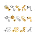 ASTM F136 Titanium 16G Labret Piercing Ear Nose Studs Zircon Inlay Cartilage Tragus Earrings Internal Thread Women Pierc Jewelry