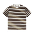 OEM Custom Heavyweight 100%Cotton Contrast Color Stripes Tshirt High Street Oversize Gradient Tshirts for Men Women