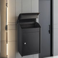 AJF Large Waterproof Outdoor Metal Mailbox Parcel Delivery Drop Box Wall Mount Home Garden Use Steel Newspaper Storage Key Lock