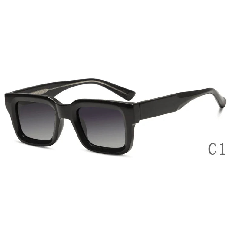 Private Label UV Protection Shades Colorful Lens Sun Glasses Square New Bulk Square Plastic Thick Frames Polarized Sunglasses