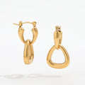 JOOLIM Jewelry PVD 18K Gold Plated Linked Hoop Earrings Dangle Earring Stainless Steel Jewelry