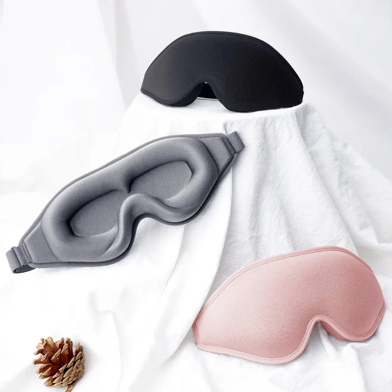 Custom Luxury 3D Contoured Cotton Eye Mask Dark Circles Relief Private Logo Luxury Eyelash Extension Sleeping Night Sleep Mask