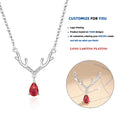 FDXZ-053 Christmas New Year 925 Sterling Silver Fine Jewelry Zircon Elk Deer Antler Pendant Necklace for Women Gifts