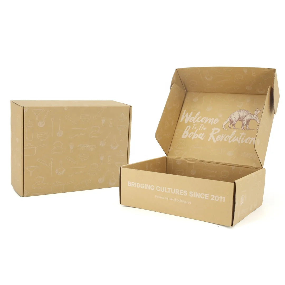Custom Printed Kraft Corrugated Packaging Box Recyclable Folding Shipping Box for Clothing and Gift Packaging