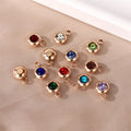 Custom Jewelry Accessories Stainless Steel Gold Plated Zircon Zodiac Charm