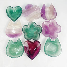 Crystals Natural Stone Bulk Energy Stones Mineral Fluorite Shapes Bowl for Gift