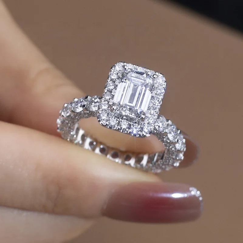 MSR-1384 Customized Jewelry PT950 14K 18K IGI Lab Diamond Ring Eternity Wedding Diamond Engagement Ring