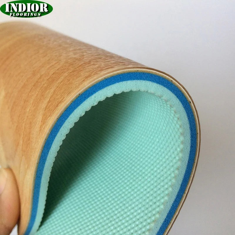 4.5mm Light Maple Wood Grain PVC Vinyl Flooring Anti-Slip Eco-Friendly Multi-Purpose Sports Court Hotel Gym Fitness School Made