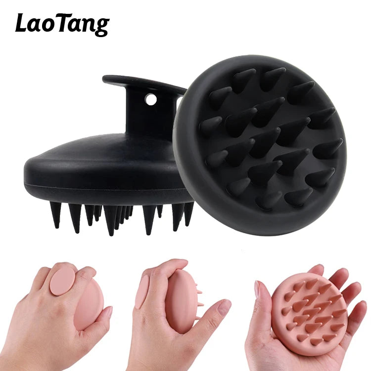 Compact Hair Washing Scalp Massager Shampoo Brush Soft Silicone Bristles Scalp Massage Scrubber Cushion Hair Exfoliator Brush