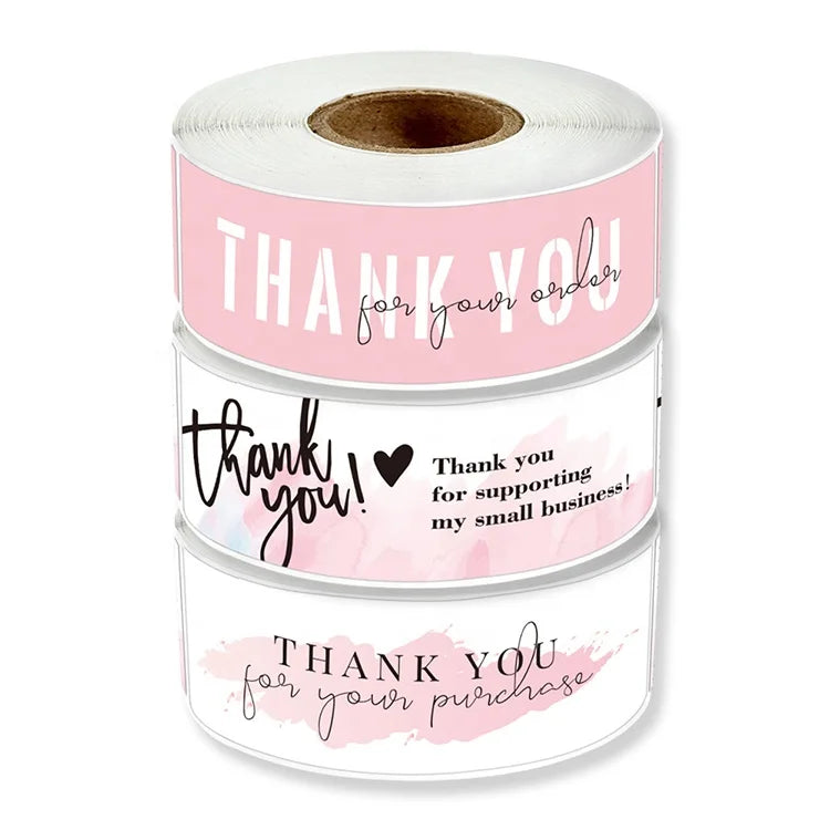 KY-202205748 1.5 Inch Top Seller 500pcs Packaging Label Seal Sticker Thank You Stickers for Small Business